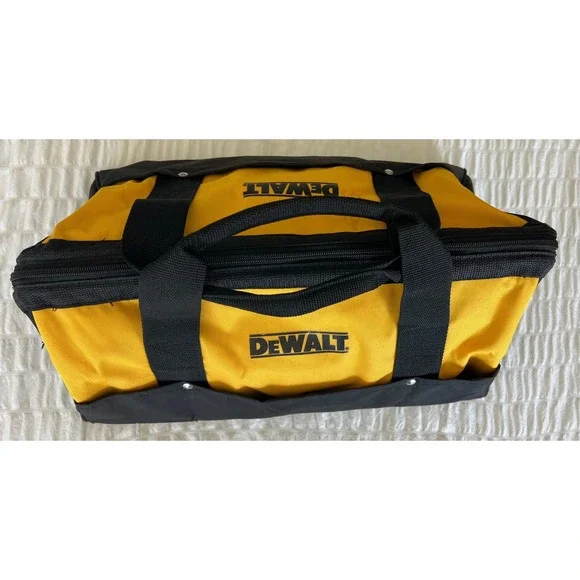 DEWALT 20 Inch Heavy Duty Tool Bag Yellow Black Wide Mouth Storage Organizer - Picture 7 of 11